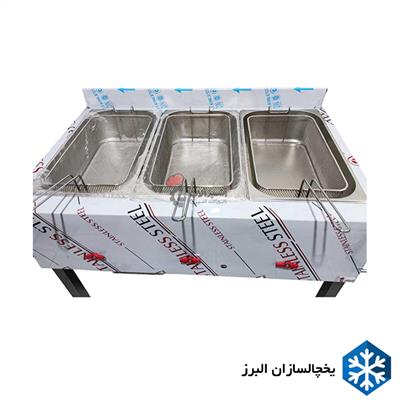 سرخ کن پایه دار برقی گازی (سه لگن)